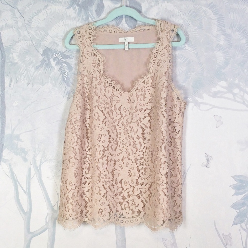 Like New Joie Cina Lace Tank Beige/Taupe